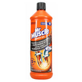 A 1-liter bottle of Mr Muscle - Professional Power Gel, designed to clear drain blockages in 5 minutes.